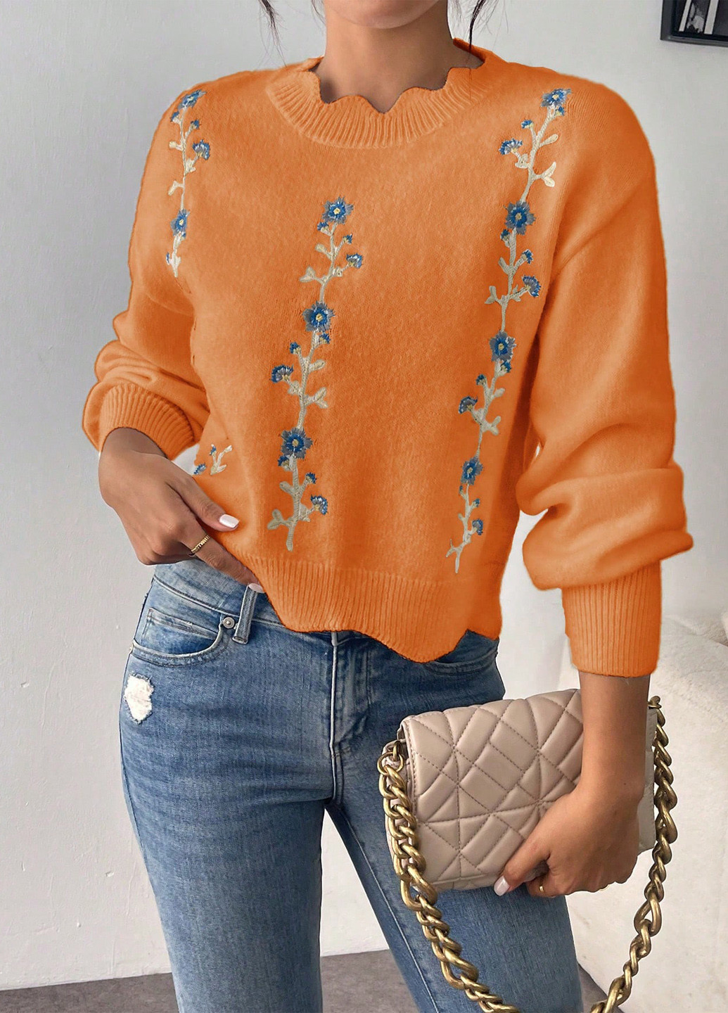 Помаранчевий демісезонний джемпер джемпер SHEIN