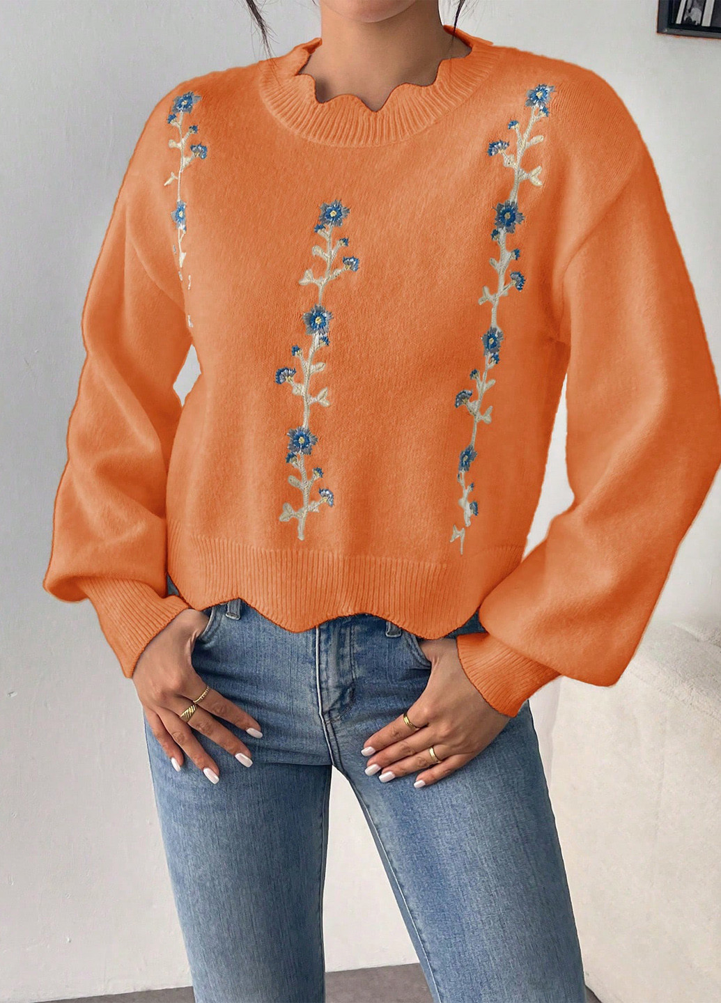 Помаранчевий демісезонний джемпер джемпер SHEIN