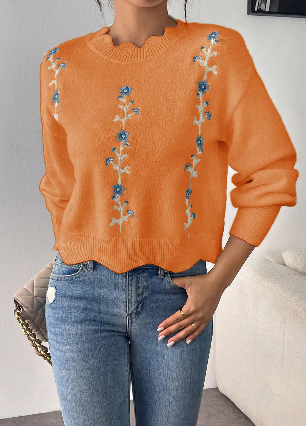 Помаранчевий демісезонний джемпер джемпер SHEIN