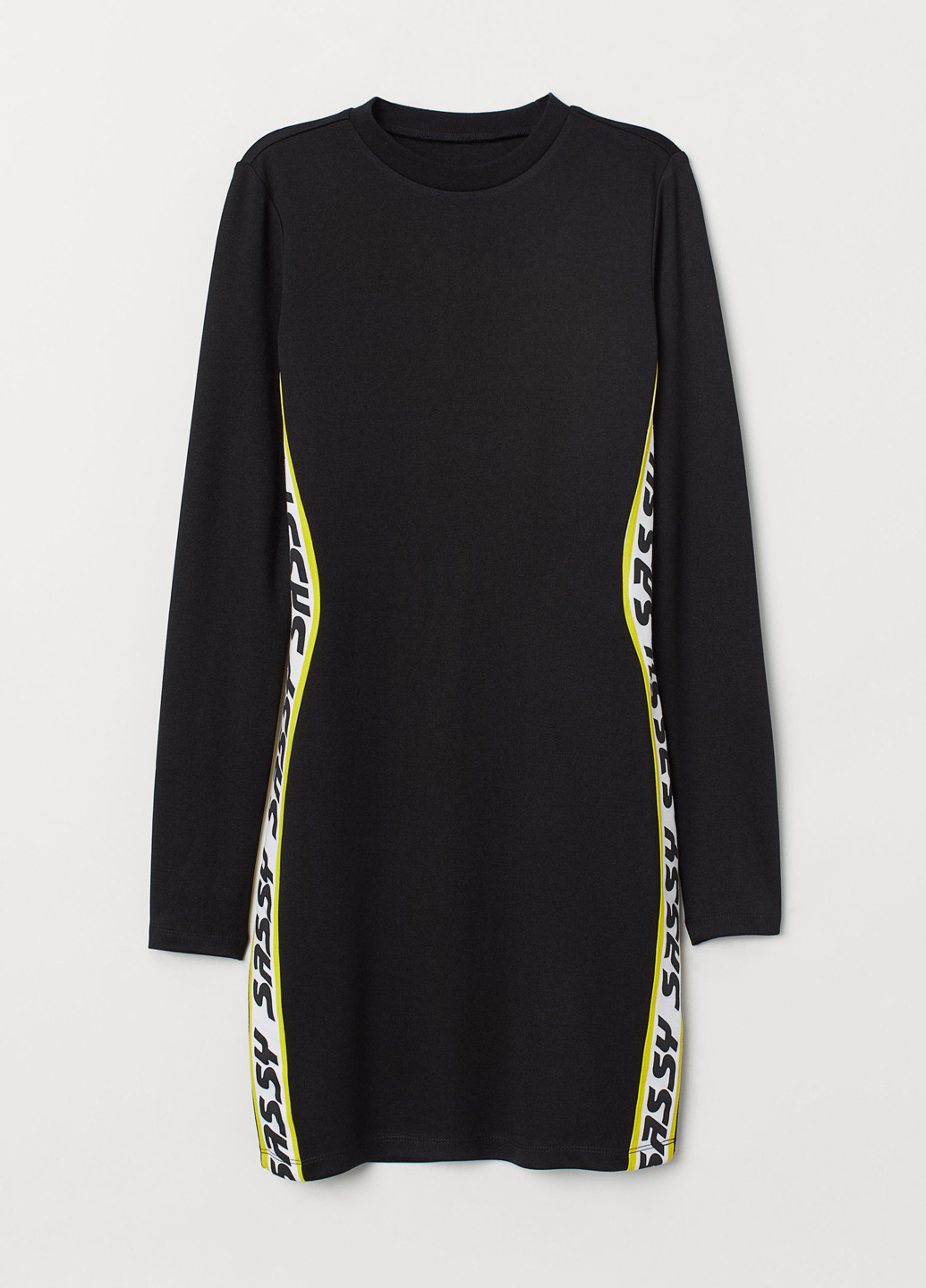 Черное кэжуал платье футляр H&M с надписью