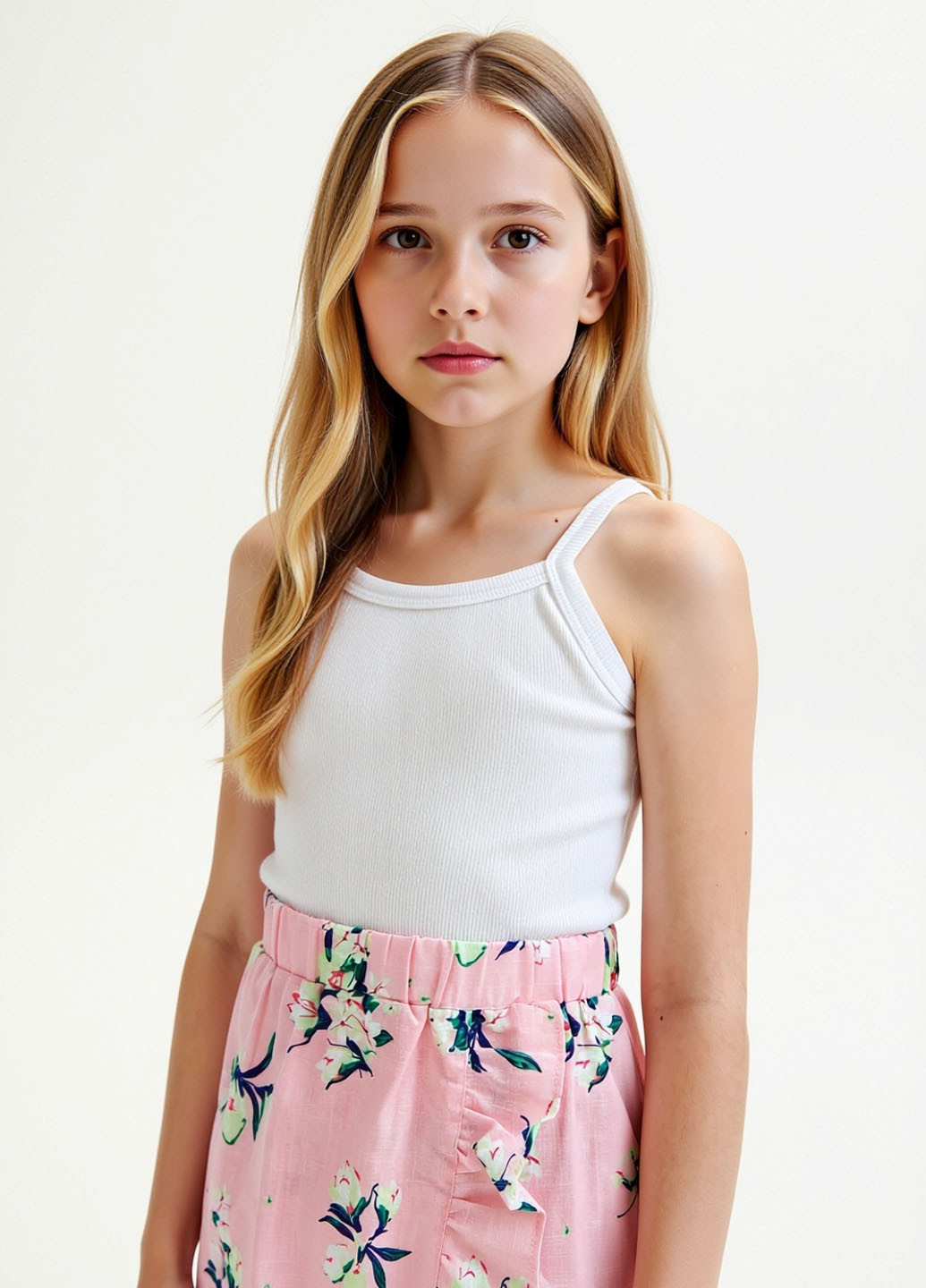 Светло-розовая кэжуал цветочной расцветки юбка Reserved на запах