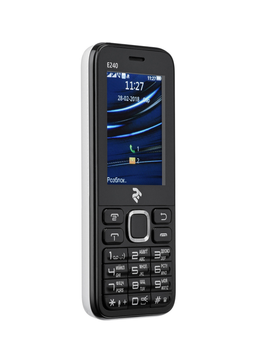 Мобильный телефон (708744071217) 2E 2E E240 DualSim Black White чёрно-белого