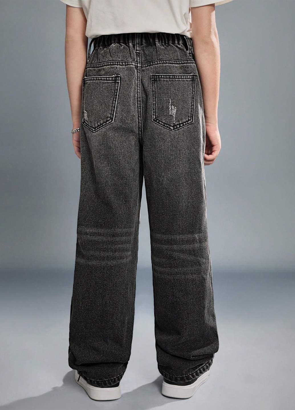 Темно-серые демисезонные прямые джинсы SHEIN