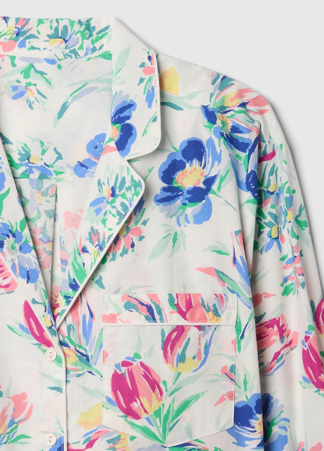 Белая домашний рубашка с цветами Gap