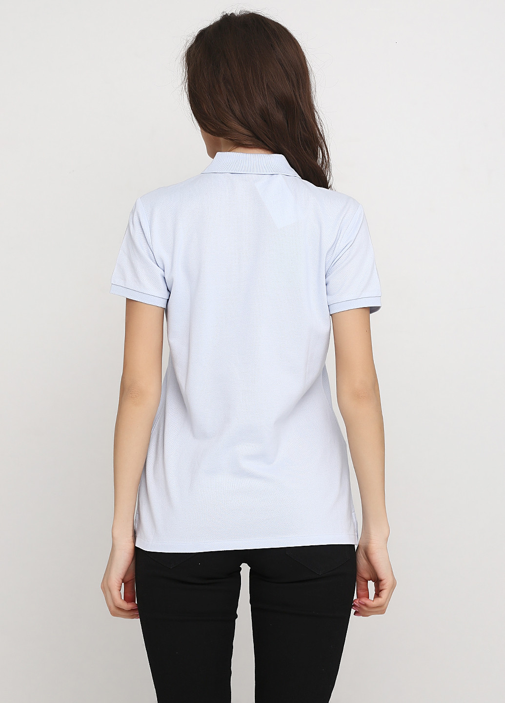 Бледно-голубой женская футболка-поло Ralph Lauren однотонная