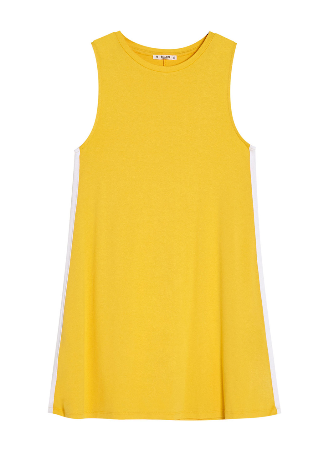 Желтое кэжуал платье а-силуэт Pull & Bear однотонное