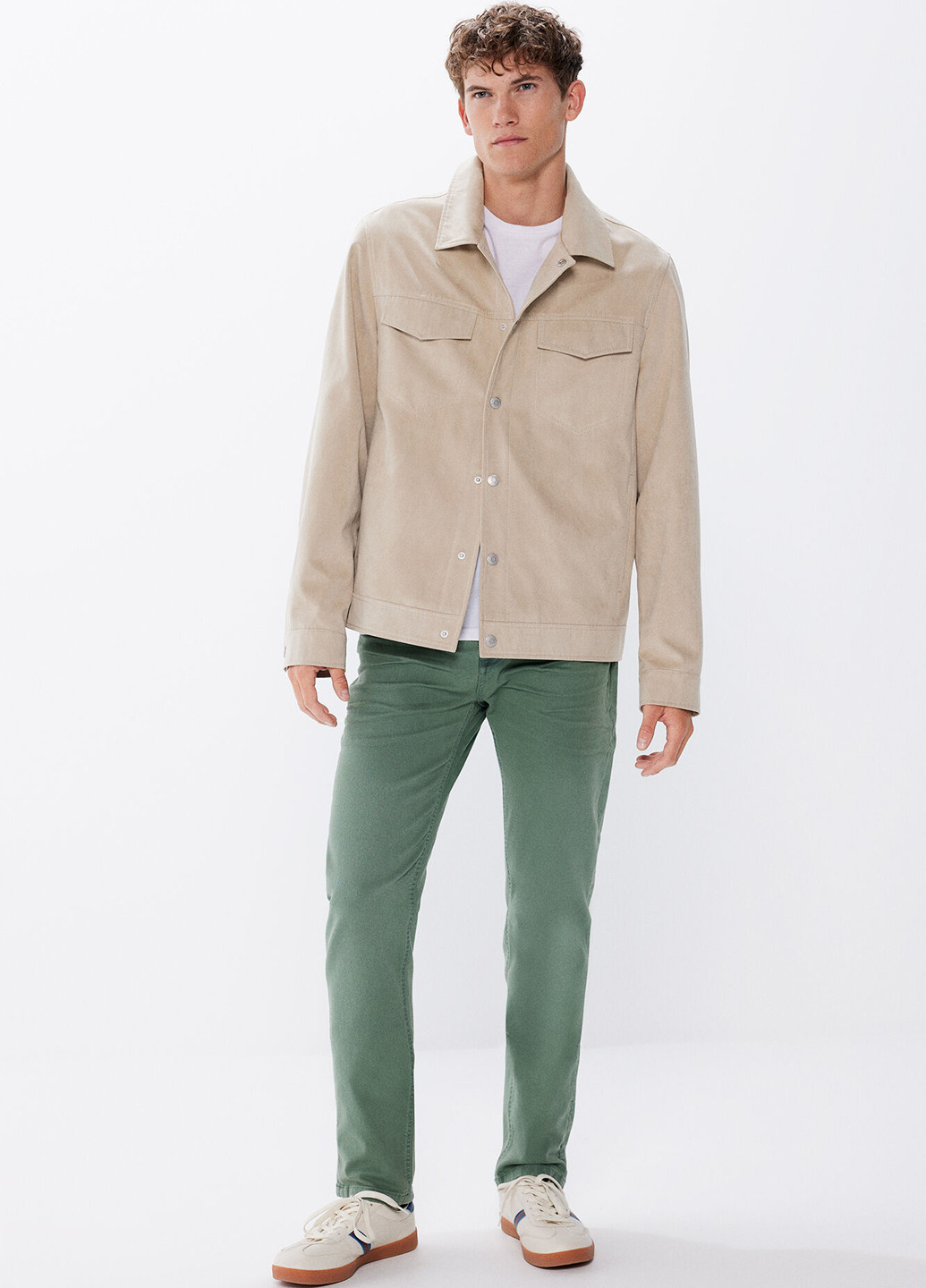 Зеленые демисезонные слим джинсы Springfield