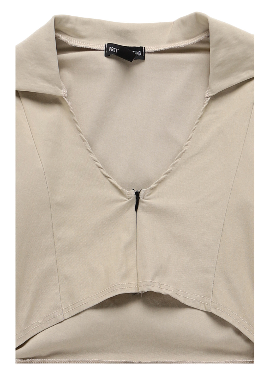 Серо-бежевое кэжуал платье PrettyLittleThing однотонное