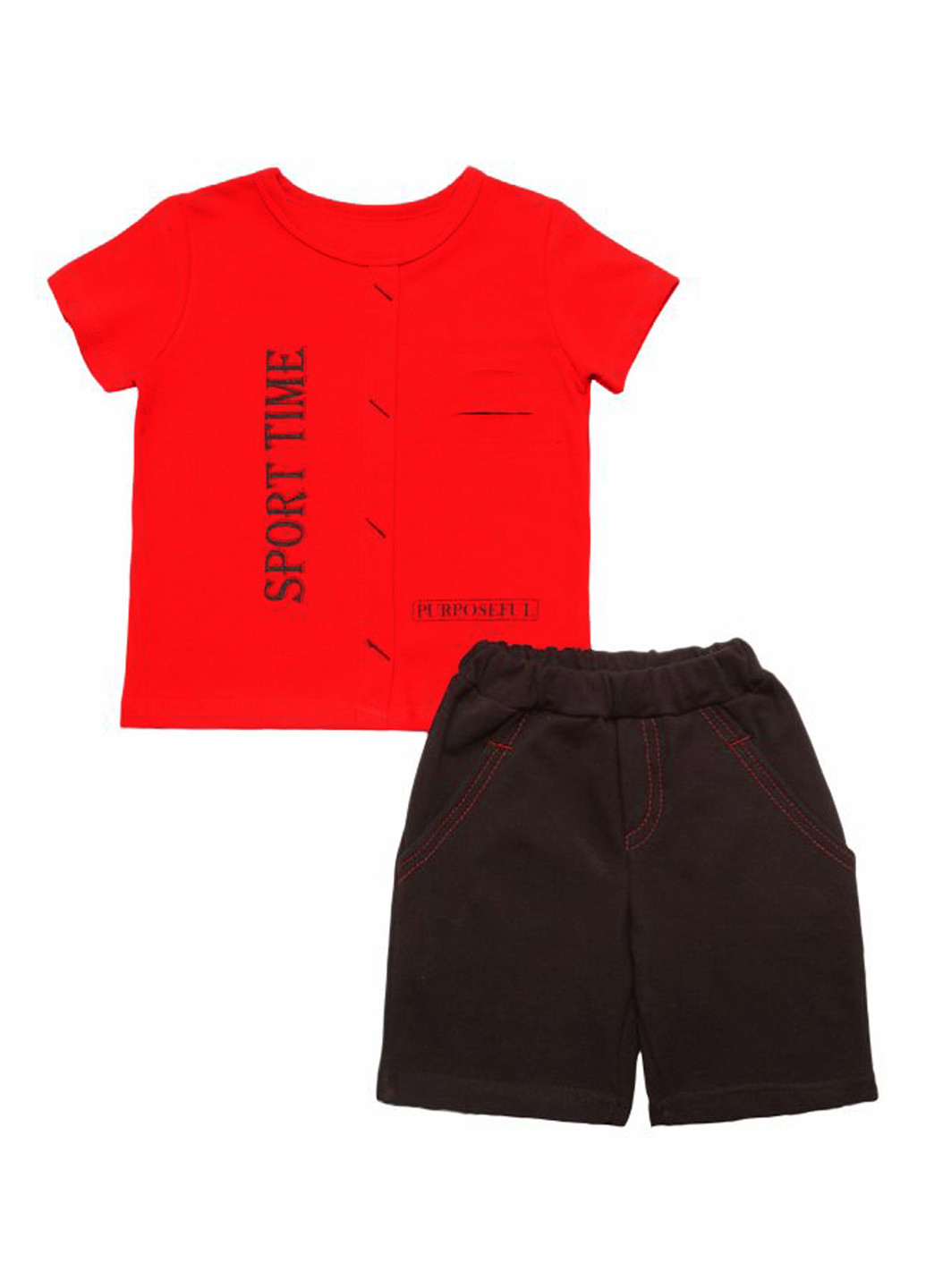 Красный летний комплект (футболка, шорты) BabiesBerries