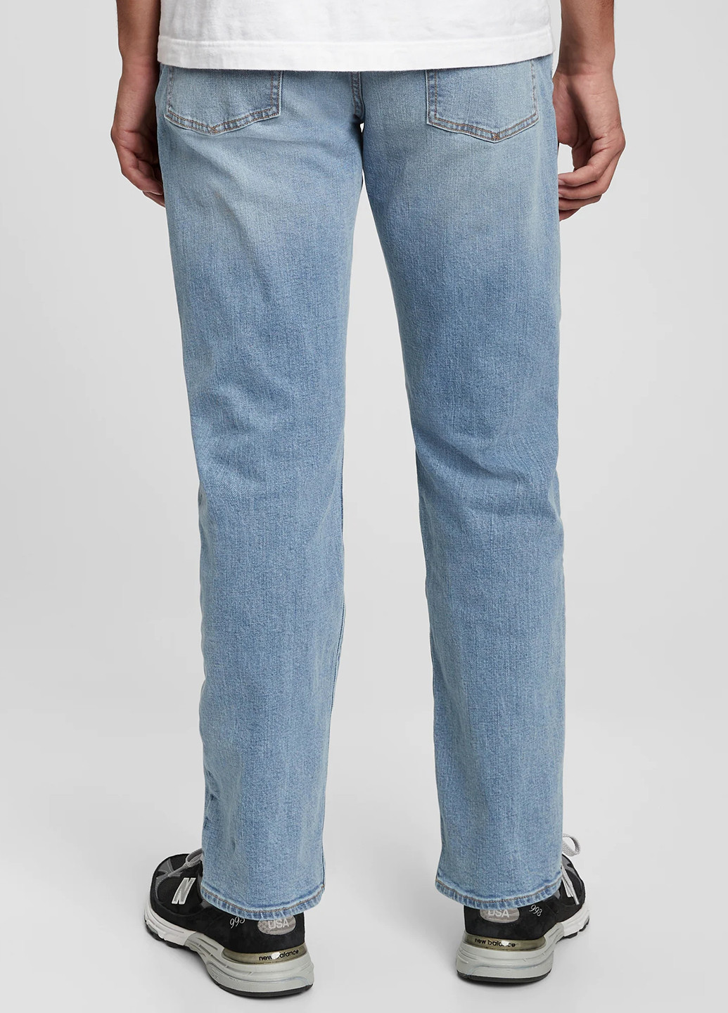 Джинси Gap прямі однотонні блакитні джинсові бавовна