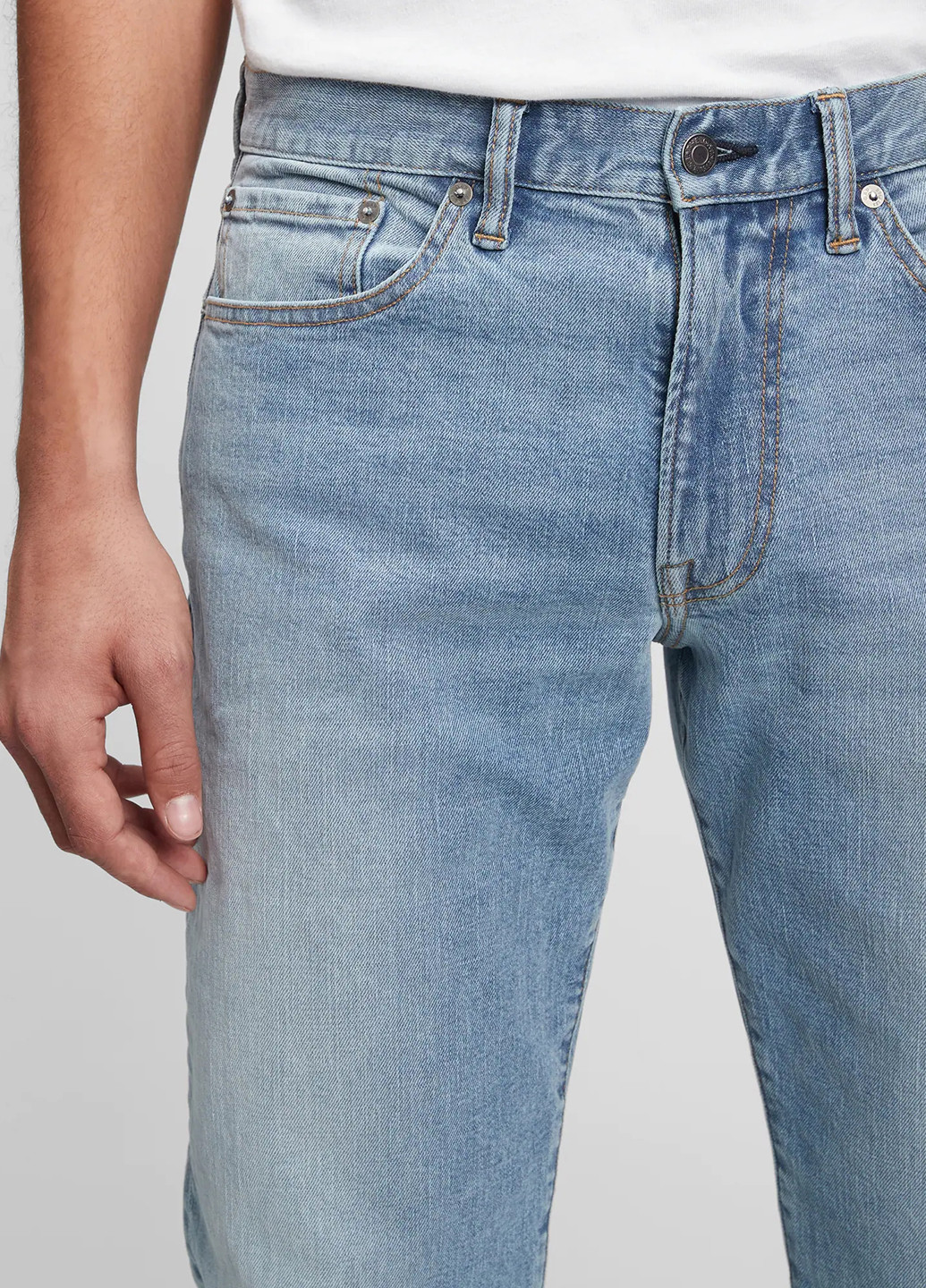 Голубые демисезонные прямые джинсы Gap