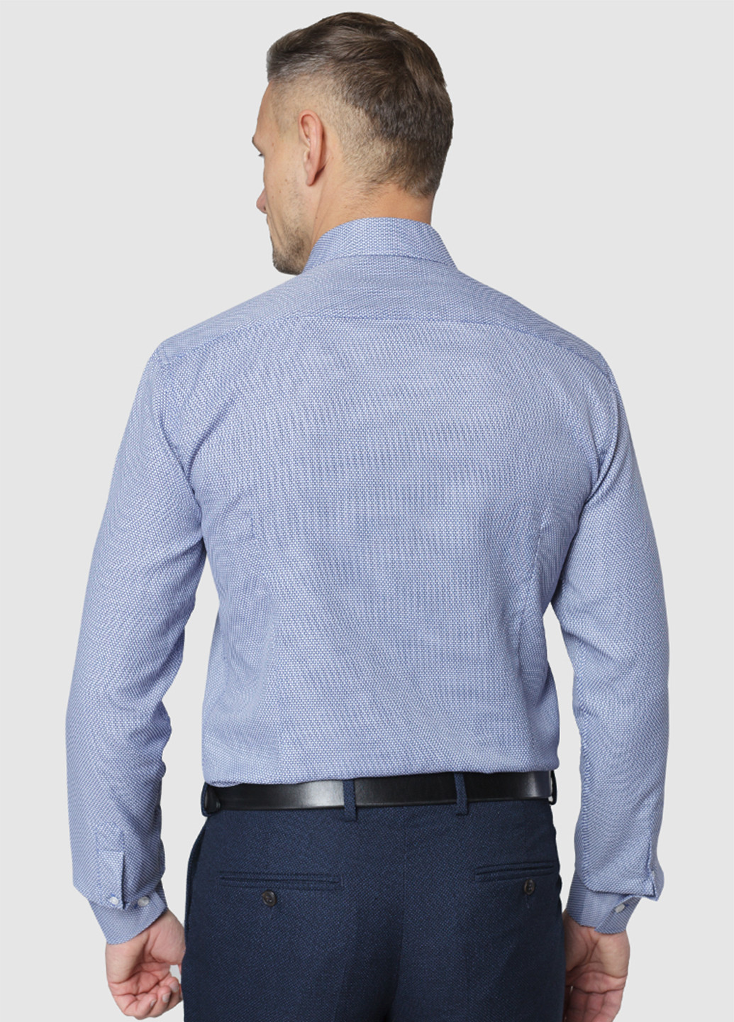 Светло-голубой классическая рубашка с геометрическим узором Arber