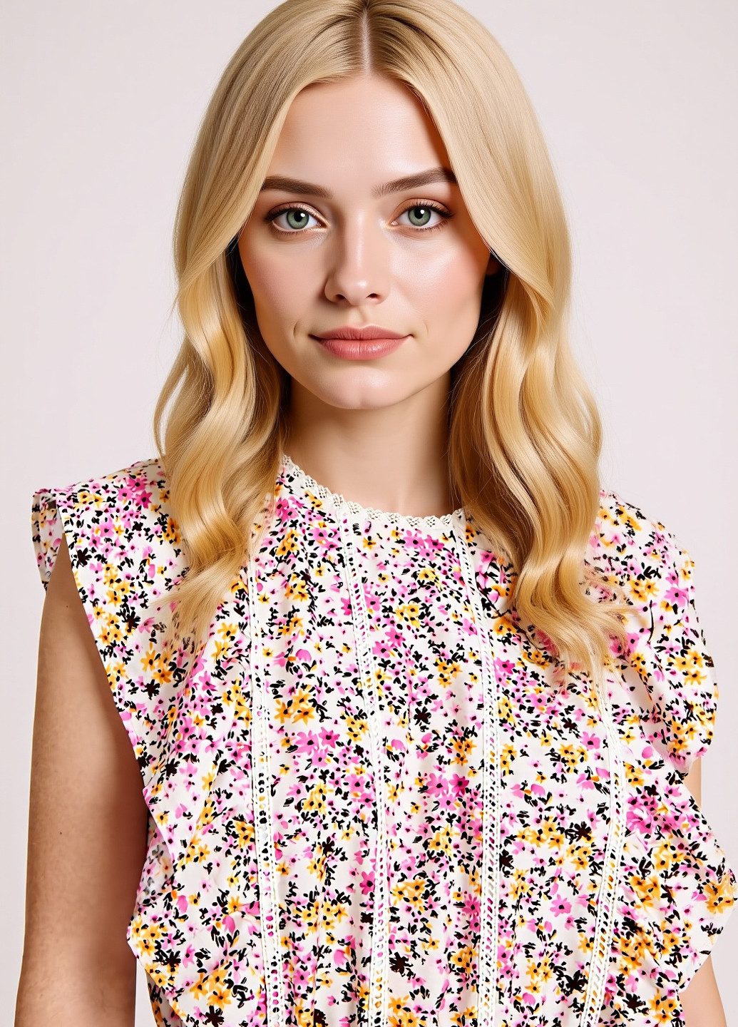 Світло-рожева кежуал сукня кльош Reserved з квітковим принтом