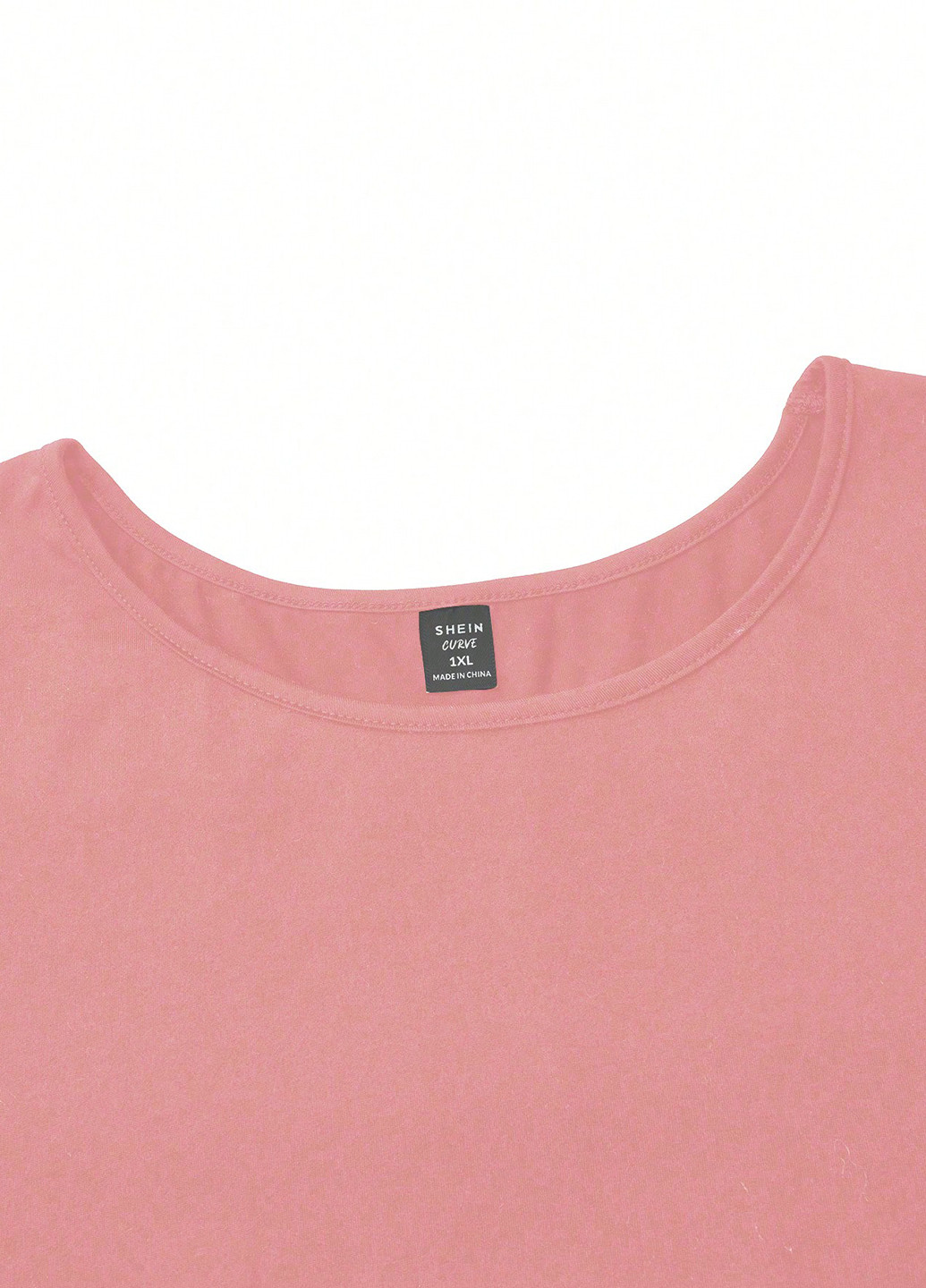 Розовое кэжуал платье а-силуэт SHEIN с новогодним принтом