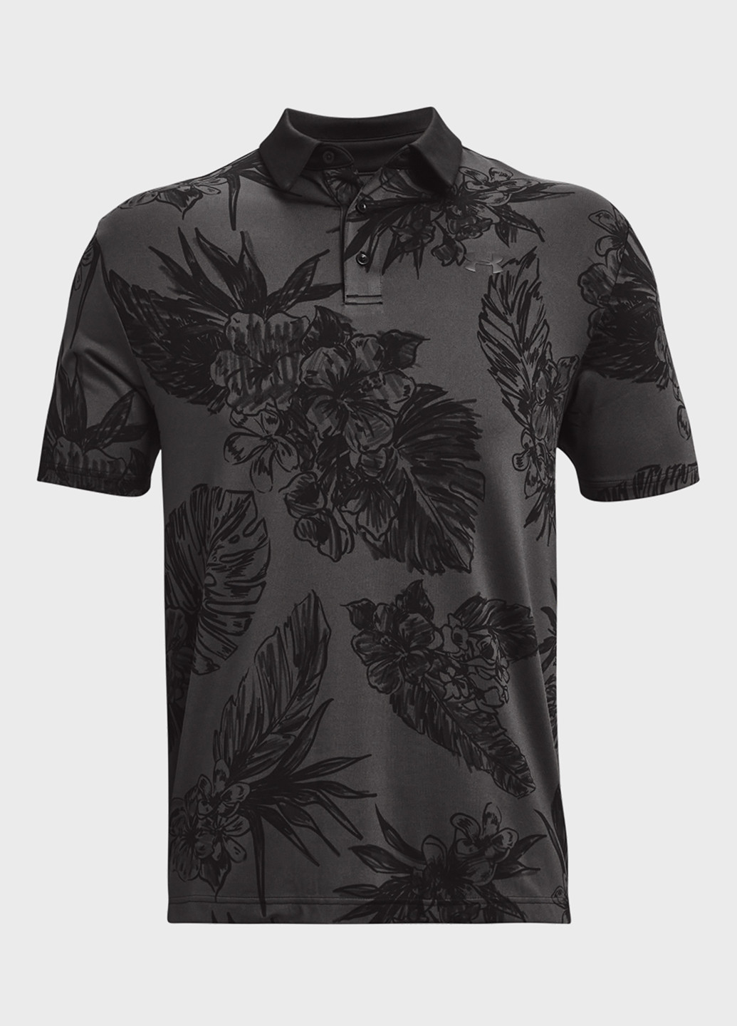 Темно-серая футболка-поло для мужчин Under Armour с цветочным принтом