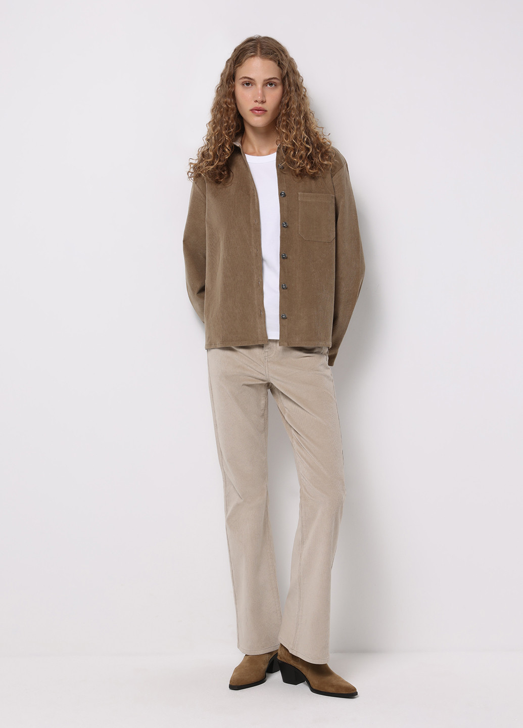 Бежевая кэжуал рубашка однотонная Colin's