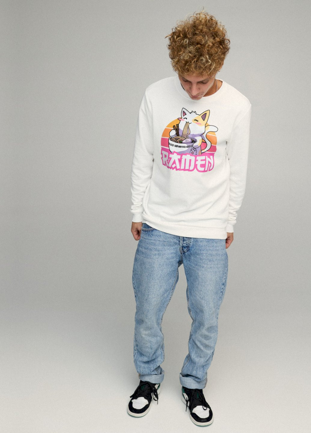 Білий свитшот мужской basic /no flis/ YAPPI малюнок (254557546)