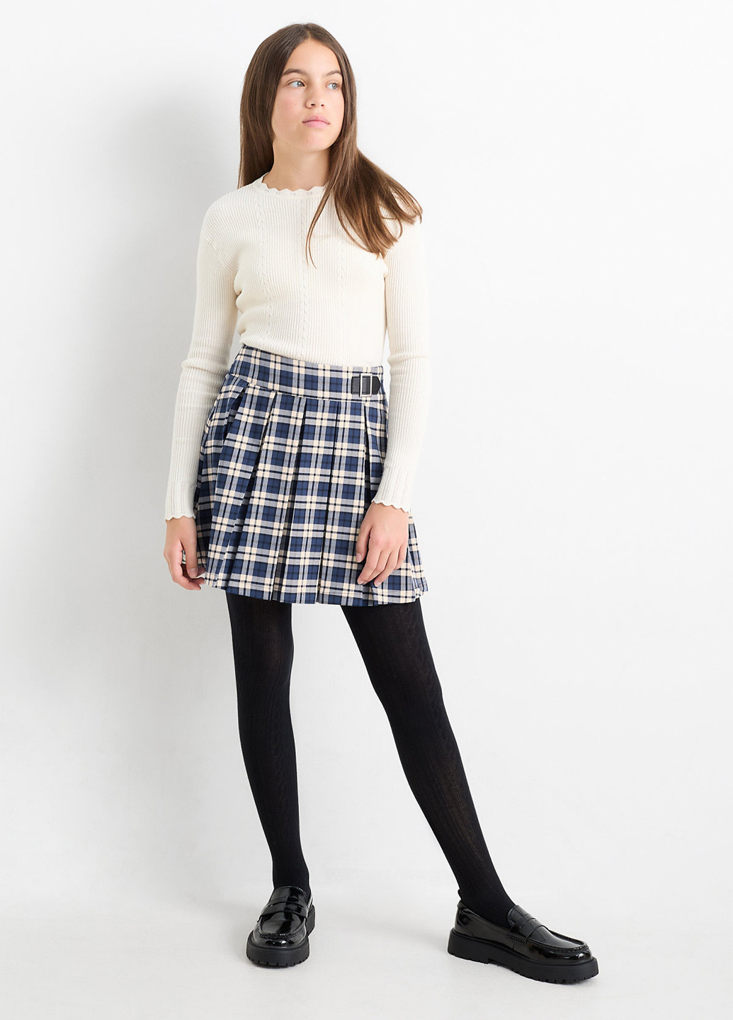 Синій демісезонний комплект (спідниця, колготки) C&A