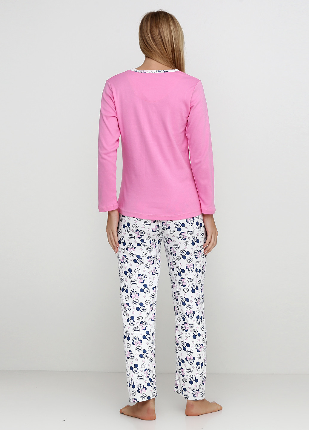 Рожево-ліловий демісезонний комплект утепленный (лонгслив, брюки) Rinda Pijama