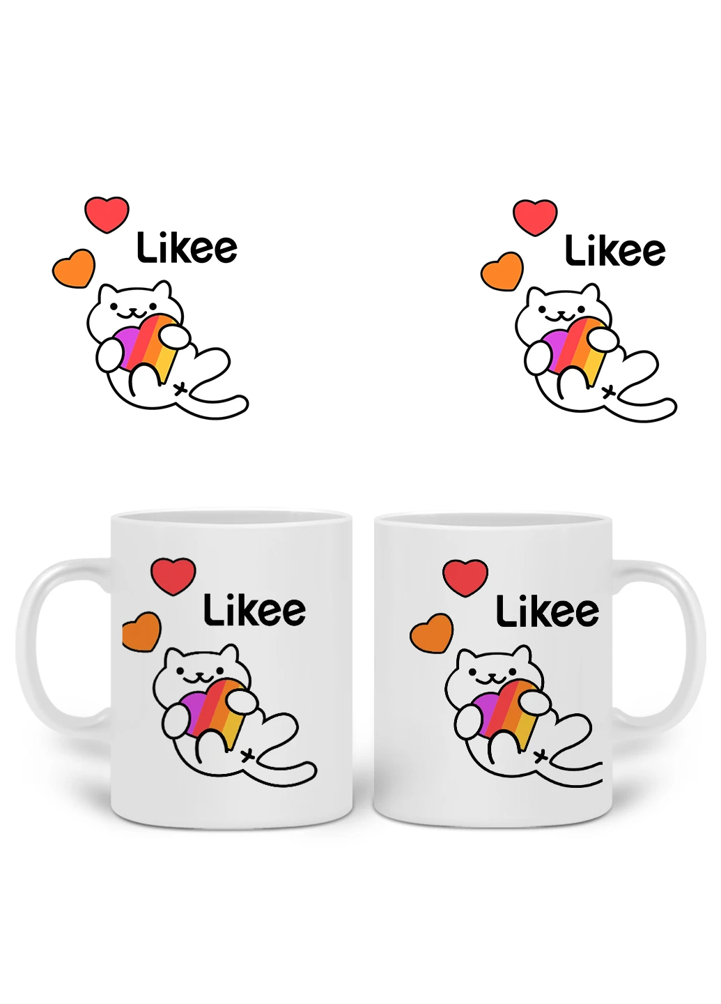 Кружка Лайк Котик (Likee Cat) 330 мл горнятко керамічне (20259-1039) MobiPrint (219778333)