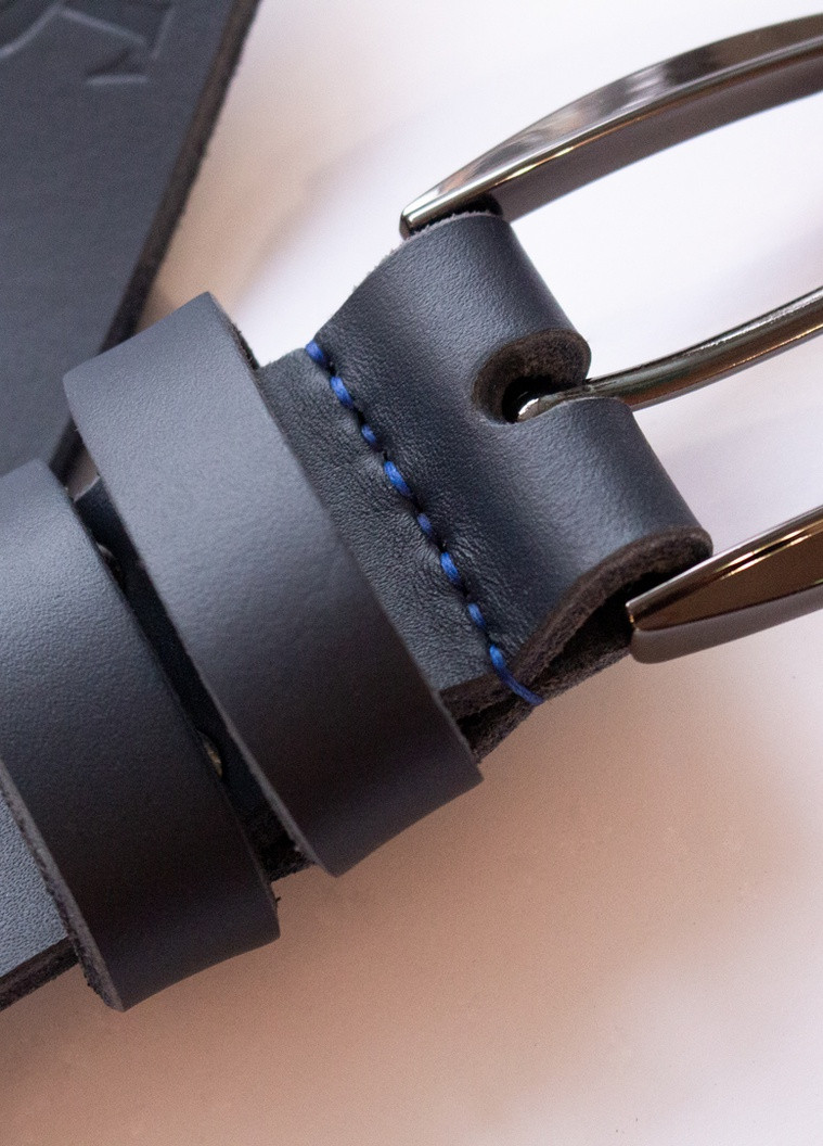 Ремень кожаный синий с черной пряжкой SD Leather (256403391)