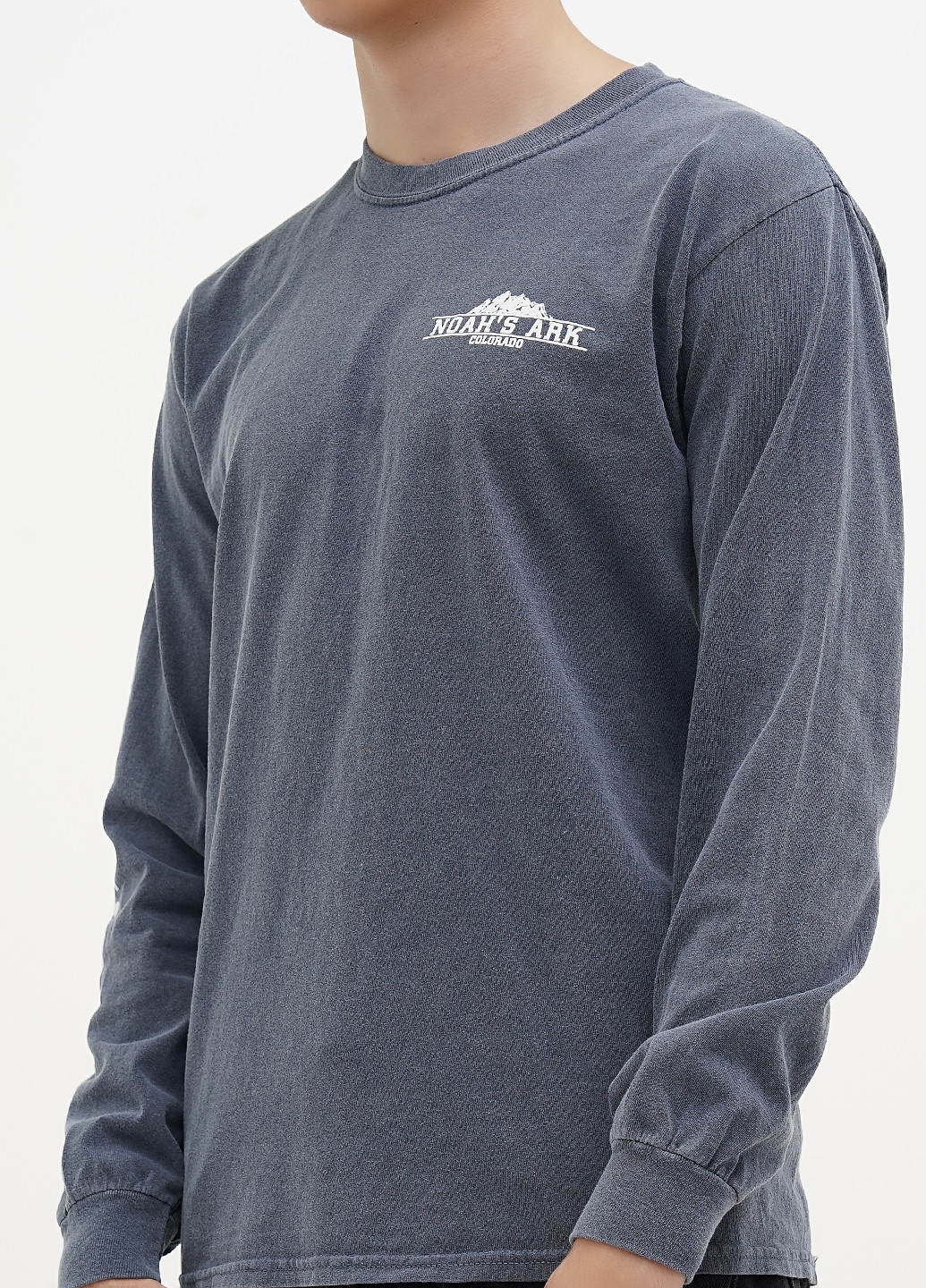 Лонгслів Blue 84 напис темно-сірий кежуали трикотаж, бавовна