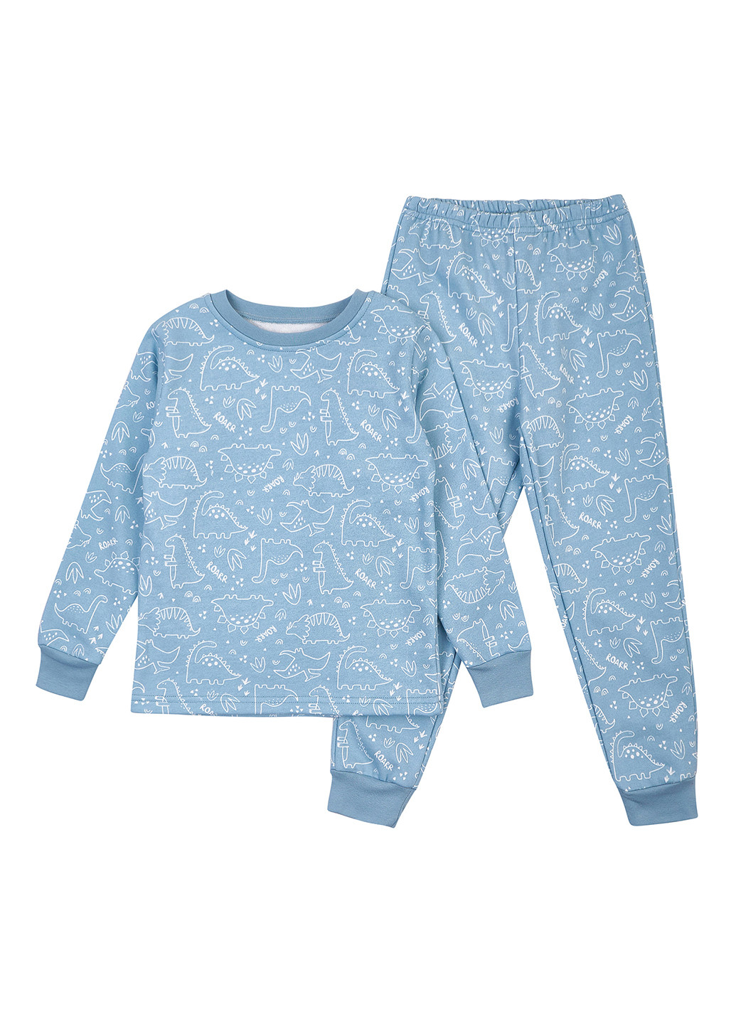 Блакитна зимня піжама (лонгслів, штани) KRAKO