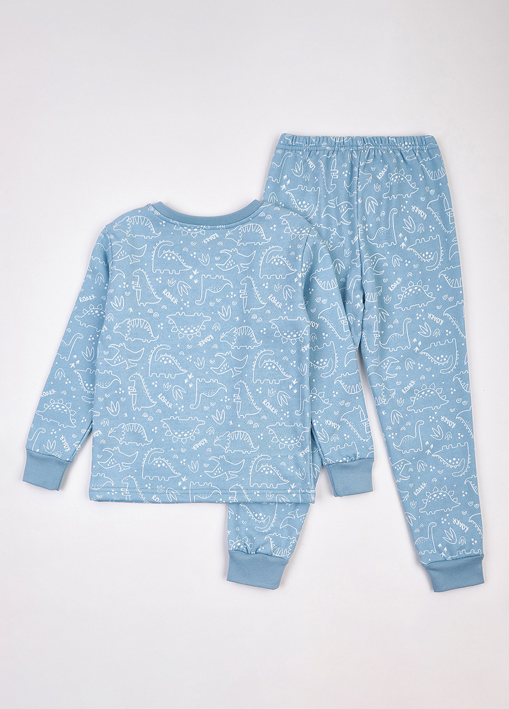 Блакитна зимня піжама (лонгслів, штани) KRAKO