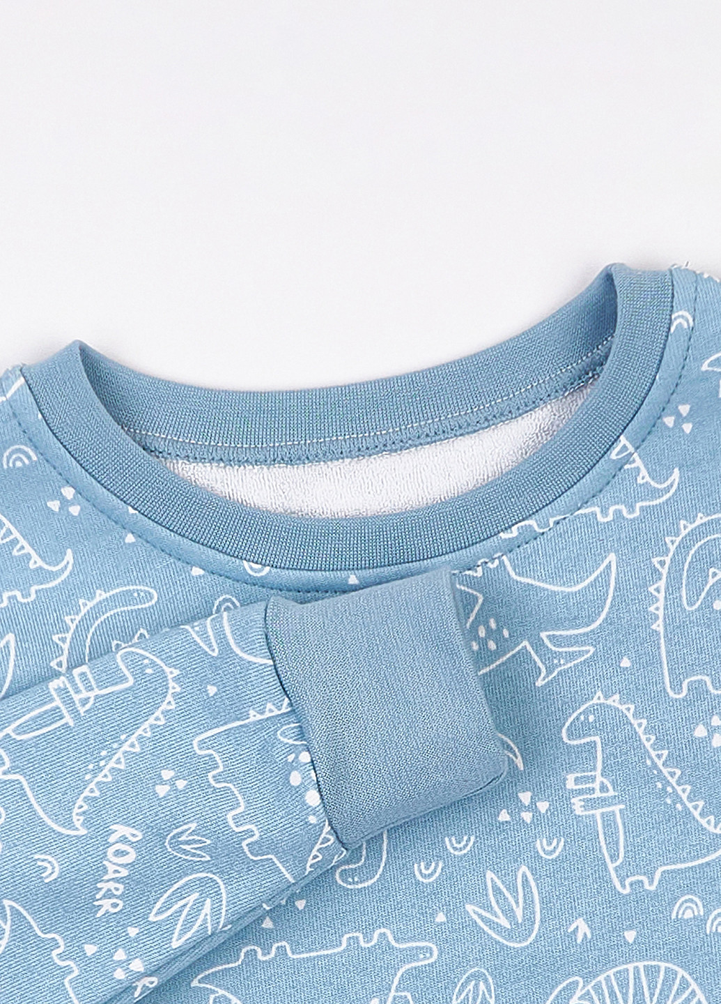 Блакитна зимня піжама (лонгслів, штани) KRAKO