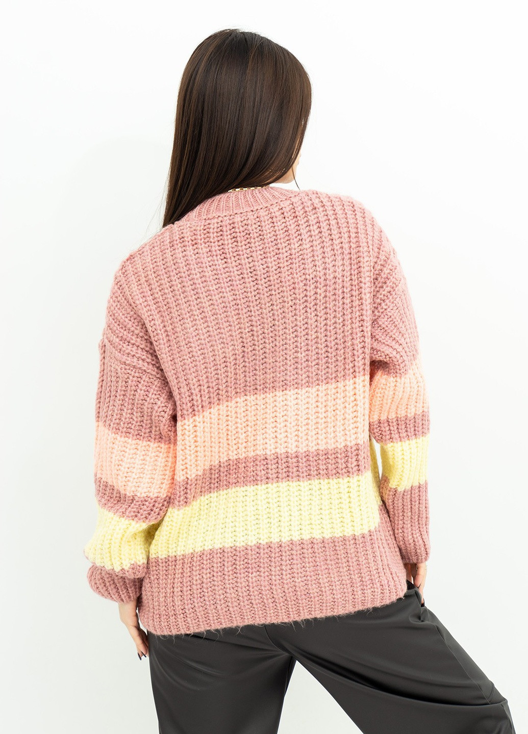 Рожевий зимовий светр жіночий джемпер ISSA PLUS WN20-383