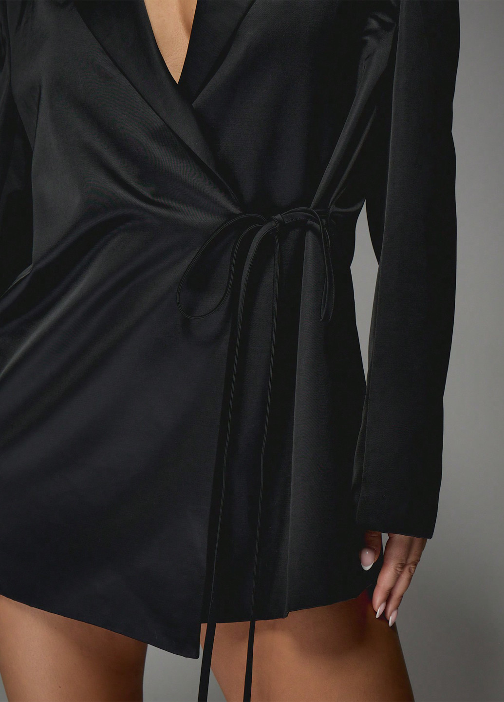 Черное кэжуал платье платье-жакет SHEIN однотонное