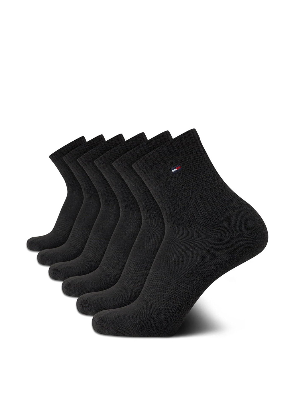 Чёрные носки (6 пар) Tommy Hilfiger однотонные (369569813)