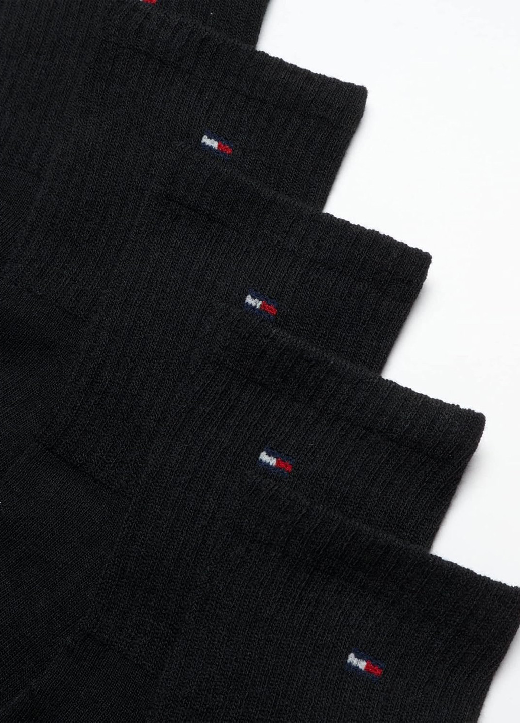 Чёрные носки (6 пар) Tommy Hilfiger однотонные (369569813)