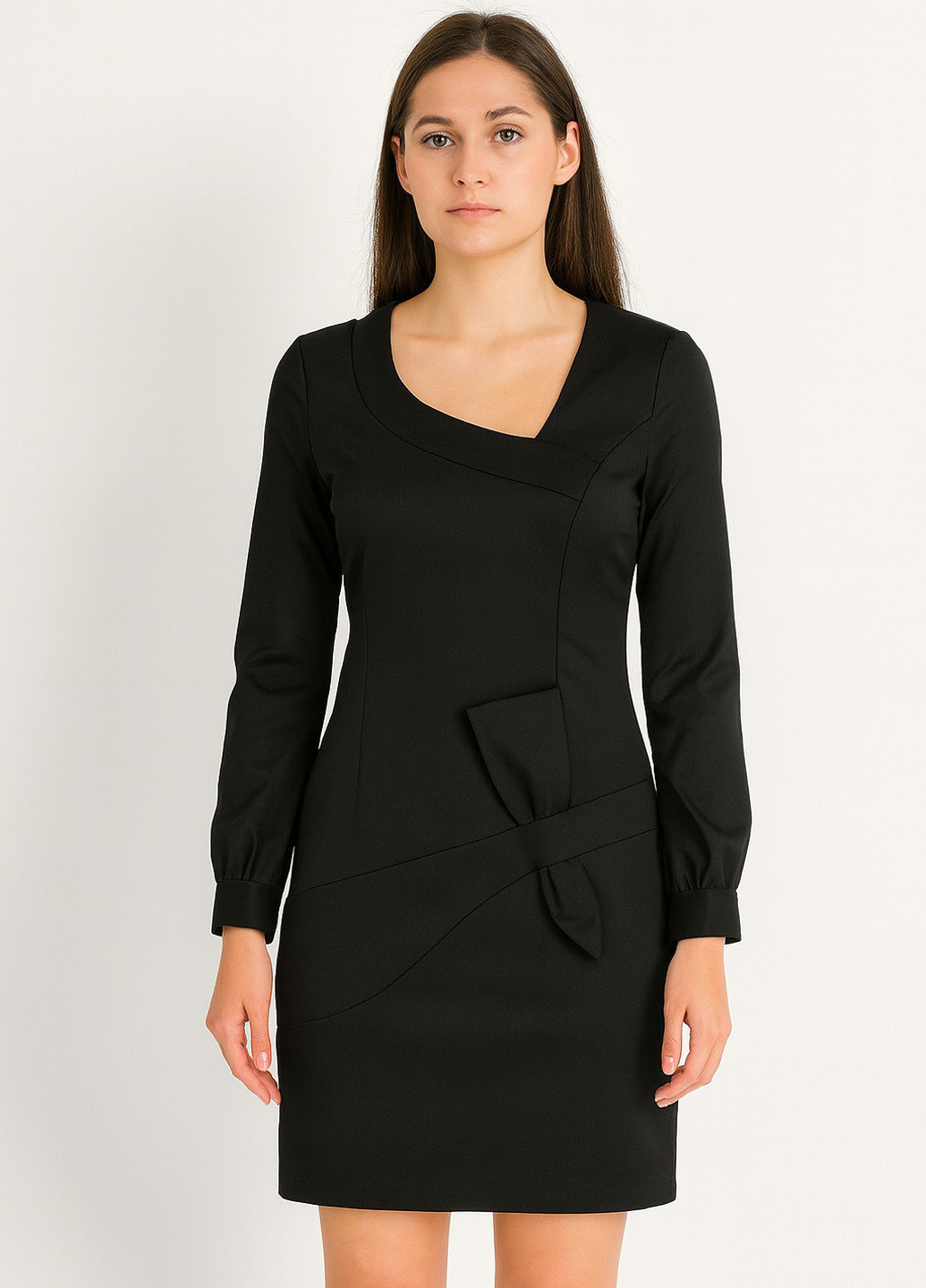 Чорна кежуал сукня футляр Sassofono однотонна