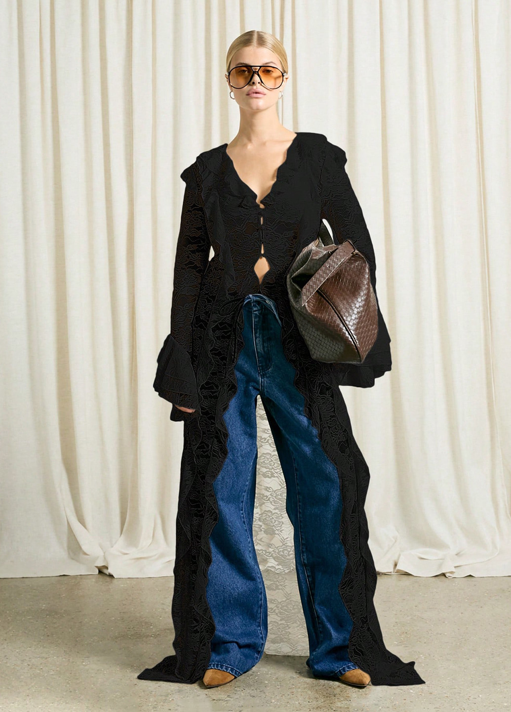 Чёрная блуза SHEIN