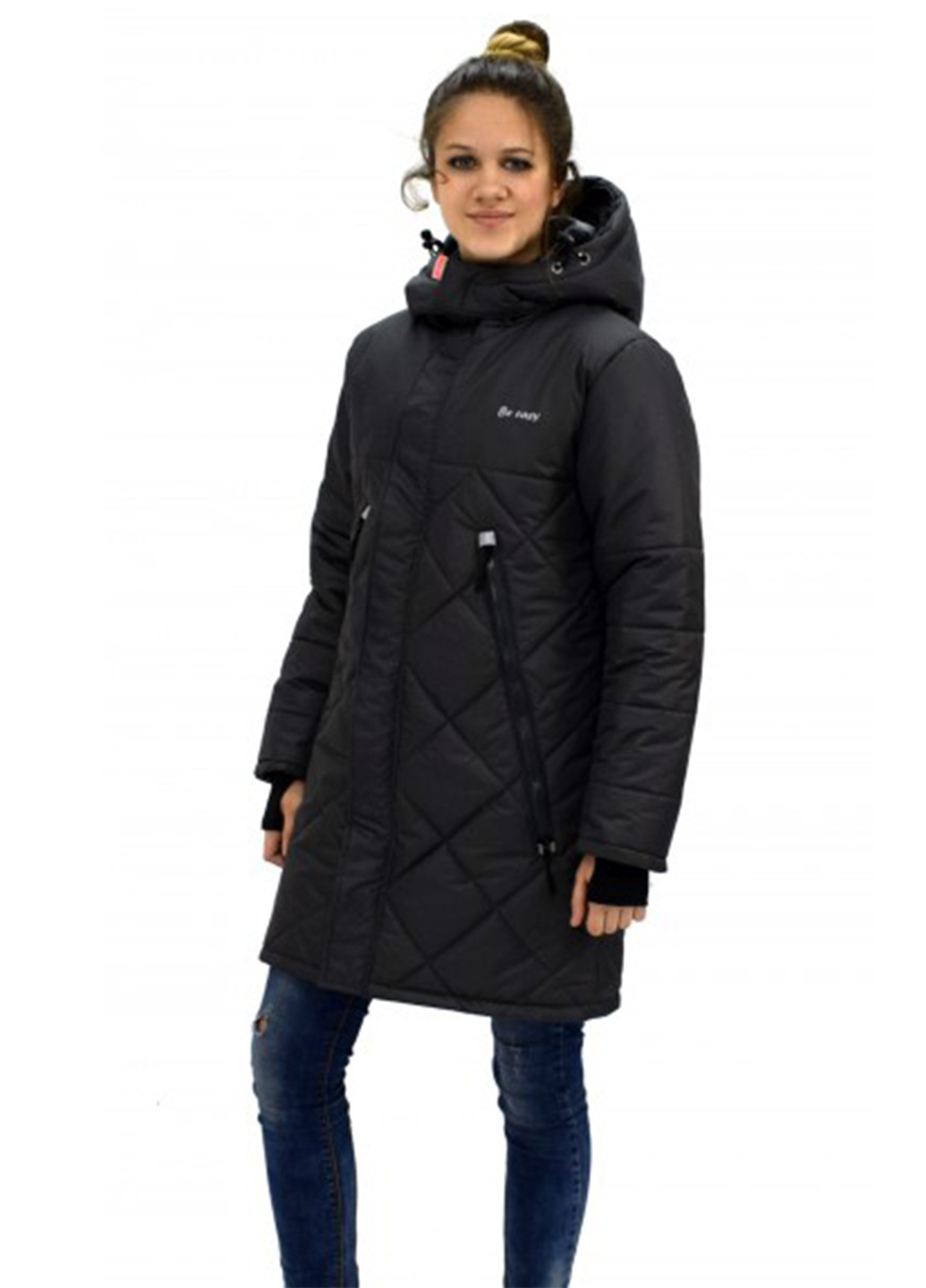Чорне зимнє Зимове пальто з мембранної тканини Be easy