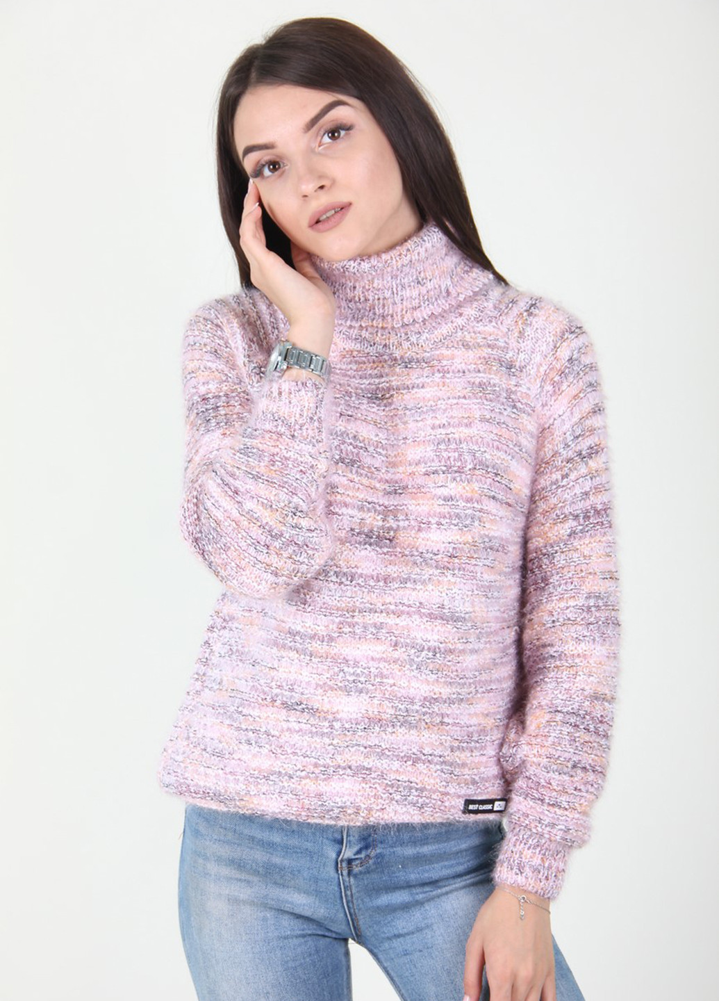 Бузковий зимовий светр Ladies Fasfion