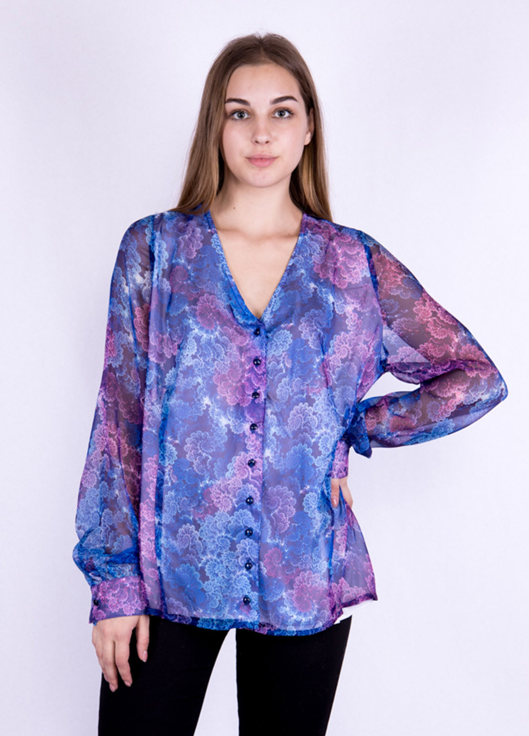 Фиолетовая демисезонная блуза Time of Style