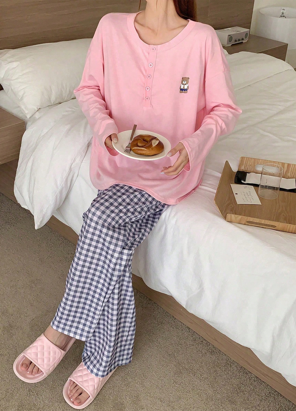 Комбинированная всесезон пижама (лонгслив, брюки) лонгслив + брюки SHEIN