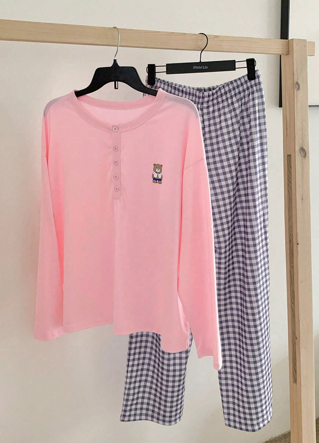 Комбинированная всесезон пижама (лонгслив, брюки) лонгслив + брюки SHEIN