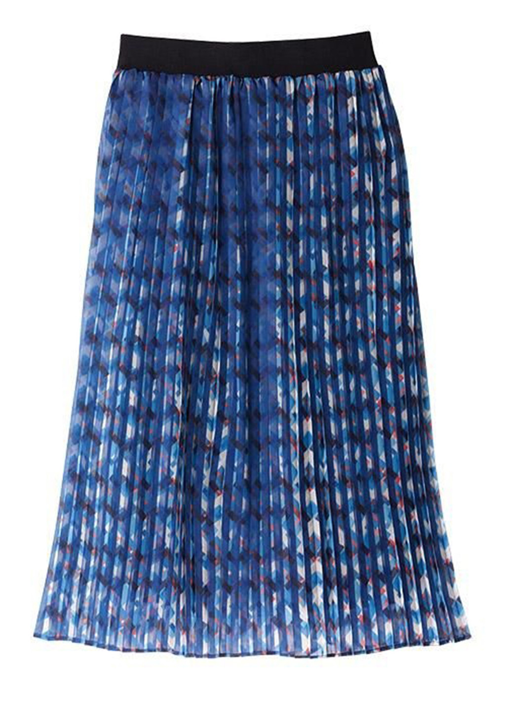 Синяя кэжуал с абстрактным узором юбка Mark клешированная