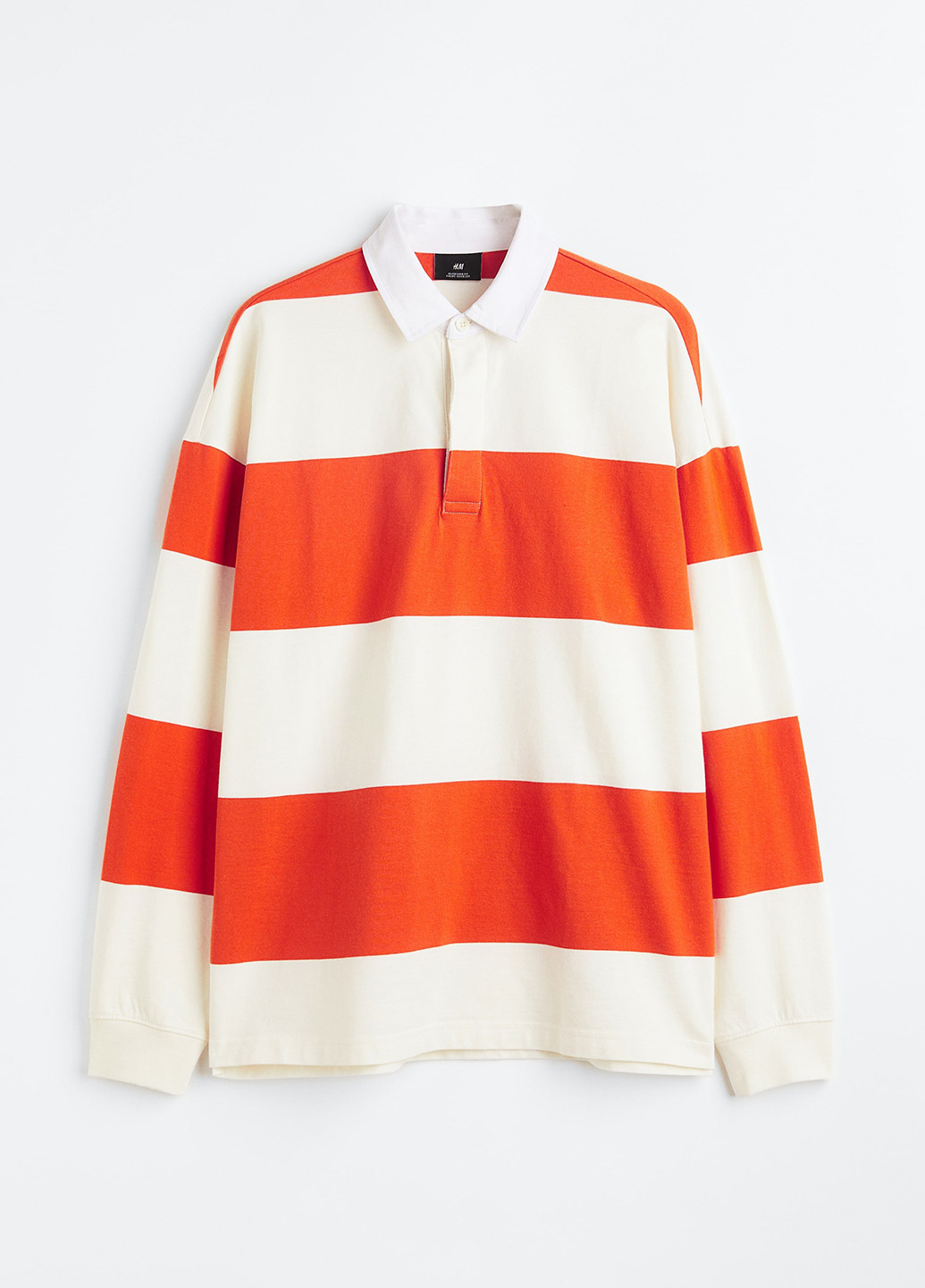 Оранжевая футболка-поло для мужчин H&M в полоску