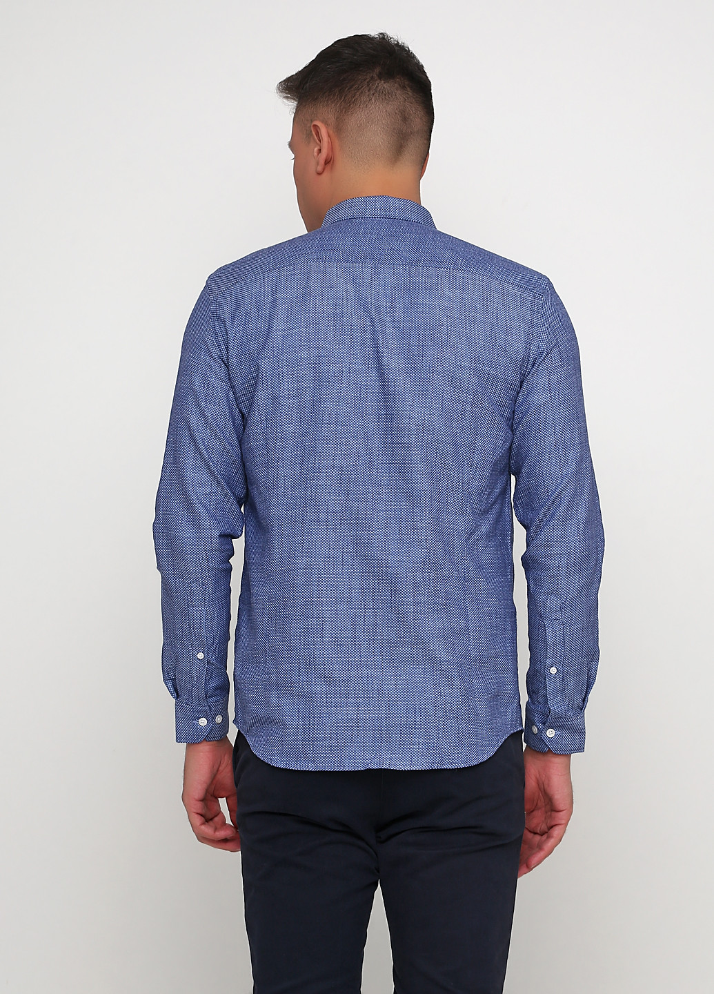 Синяя кэжуал рубашка в горошек Tailored Originals с длинным рукавом