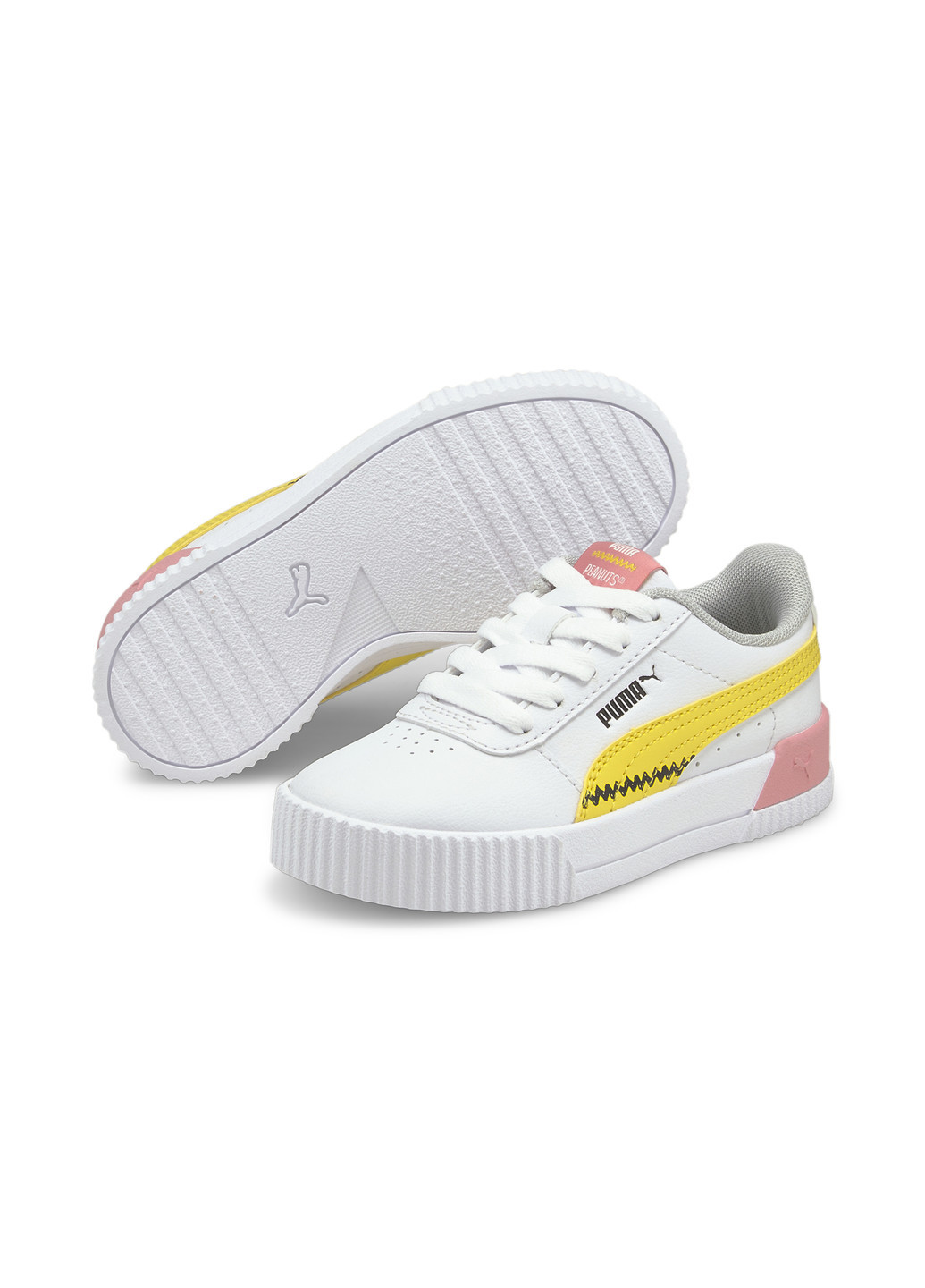 Белые всесезонные детские кеды x peanuts carina kids' trainers Puma