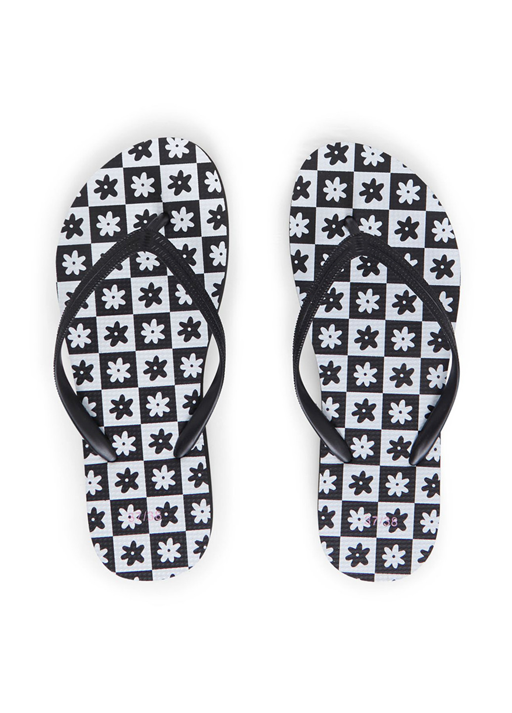 Черно-белые пляжные вьетнамки Jennyfer