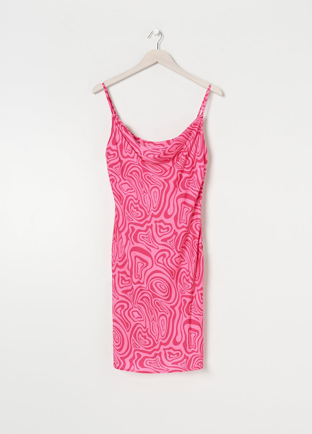 Розовое кэжуал платье Sinsay с абстрактным узором
