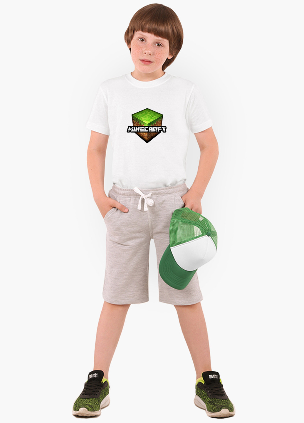 Белая демисезонная футболка детская майнкрафт (minecraft)(9224-1174) MobiPrint