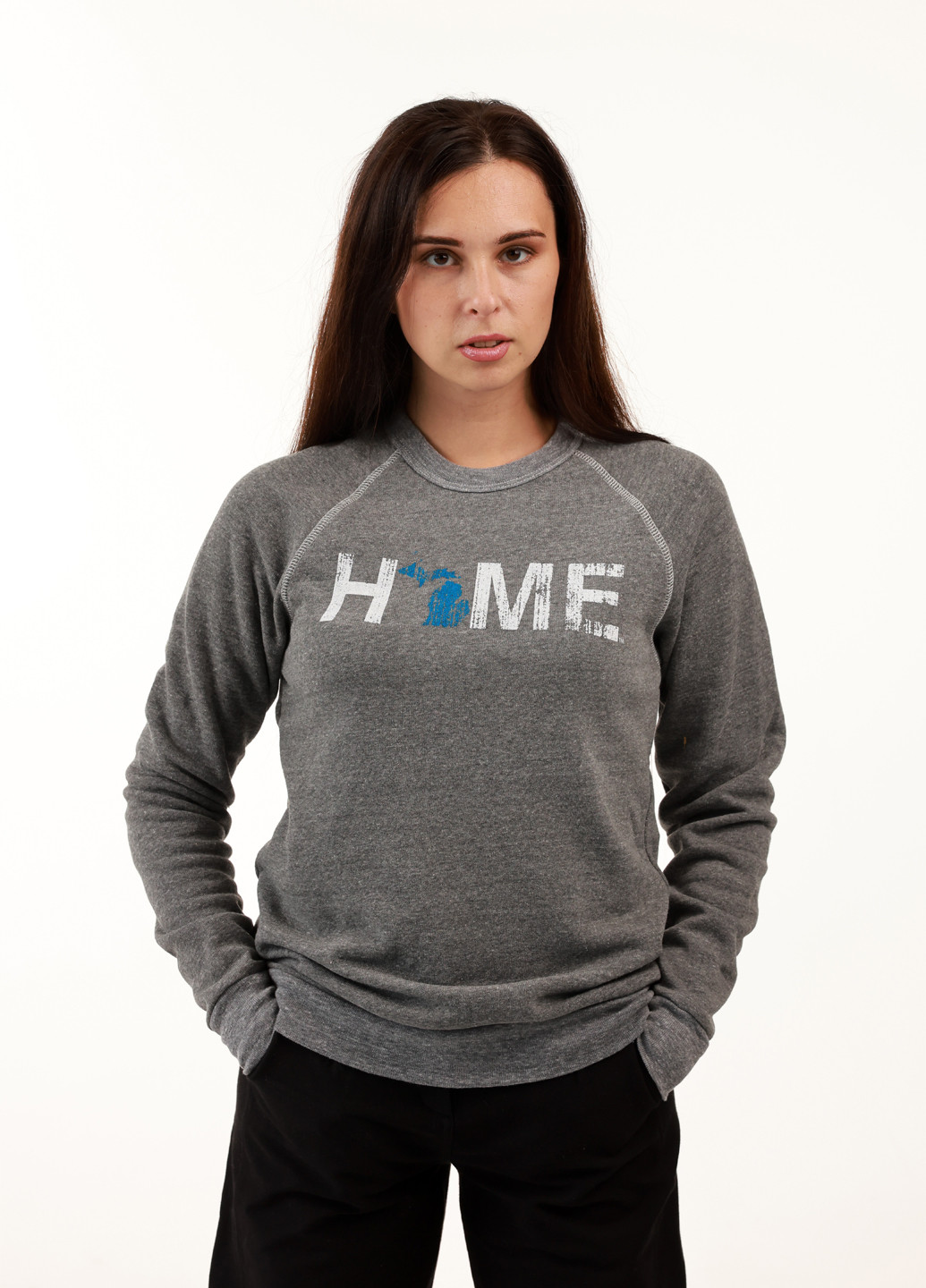 Серый свитшот Alternative надпись без декора (359854832)