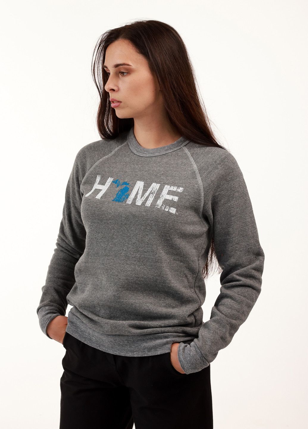 Серый свитшот Alternative надпись без декора (359854832)