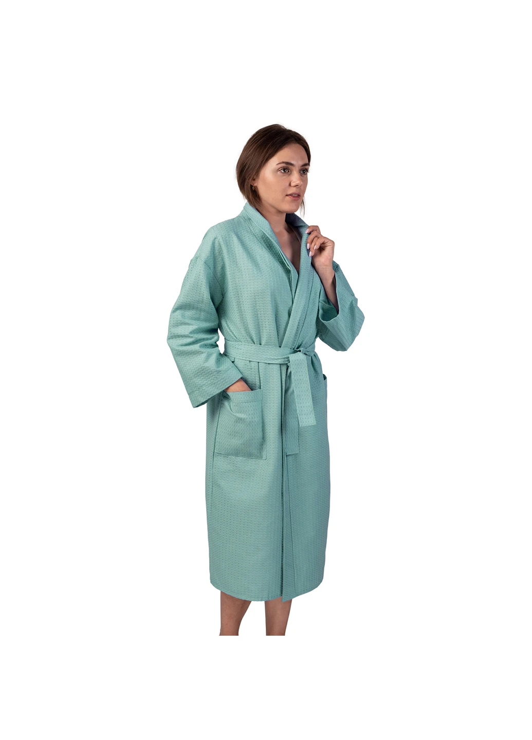 Женский вафельный халат Кимоно XL Luxyart (236328246)
